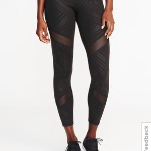 Mid rise mesh running compression leggings